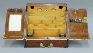 A Victorian brass mounted burr walnut stationery box. 35 cm wide.