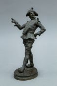 A 19th century patinated bronze model of Mr Punch. 21 cm high.