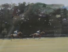 DAVID TRUNDLEY (born 1949) British, Limekilns Gallop Newmarket 1985, watercolour and acrylic,