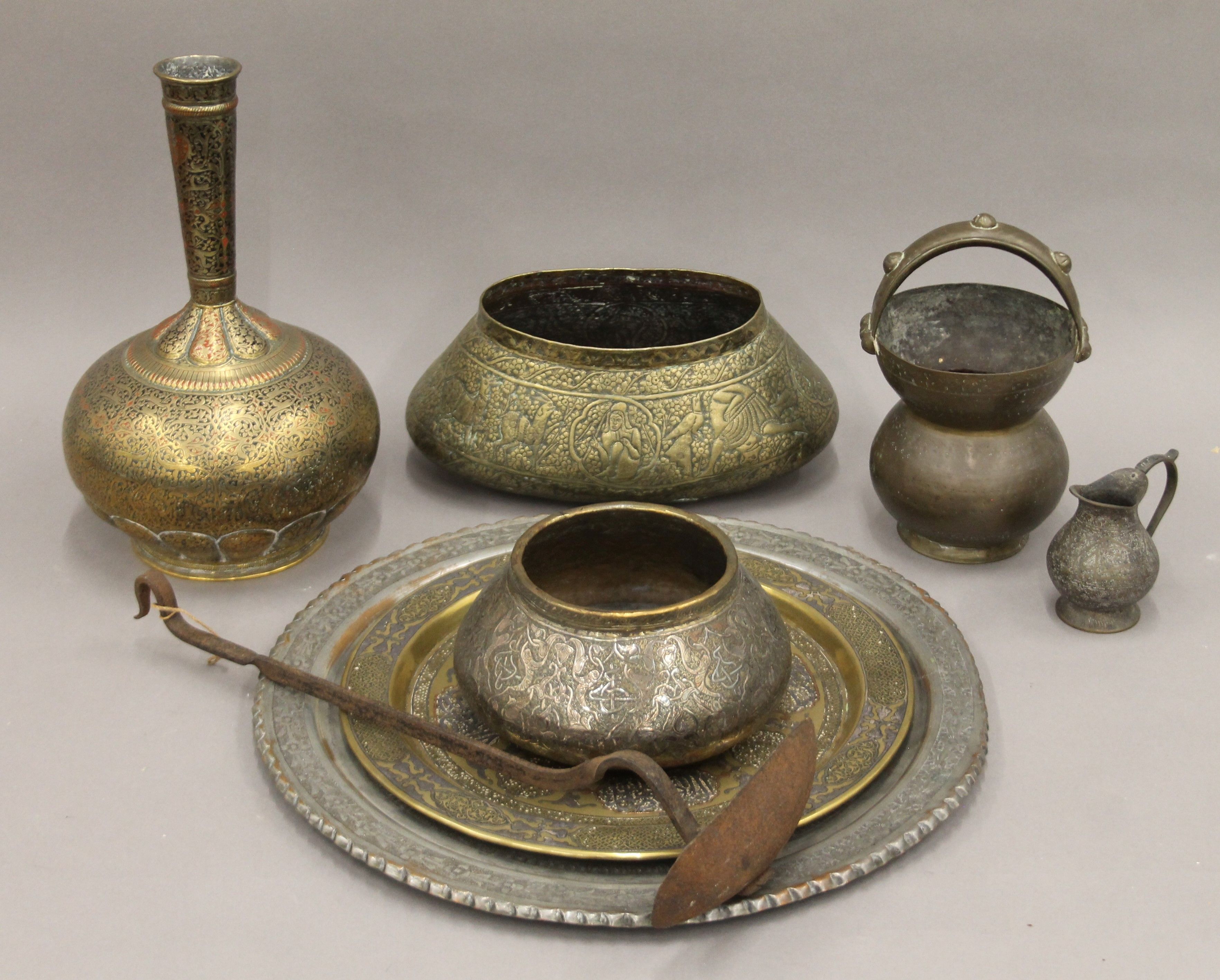 A quantity of Eastern metalware.