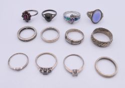 A quantity of silver rings. 32.2 grammes total weight.