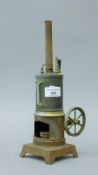 A model stationery steam engine. 31.5 cm high.