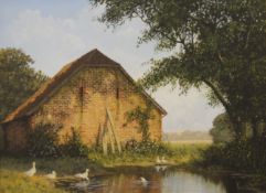 E HERSEY, Ducks on a Pond, oil on canvas, framed. 60 x 45 cm.