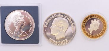 Three various coins.