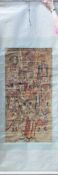 A 19th century Chinese scroll painting depicting various deities, etc. 90 x 270 cm.