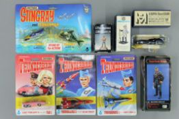 A quantity of miscellaneous toys, including Matchbox Thunderbirds and Stingray.