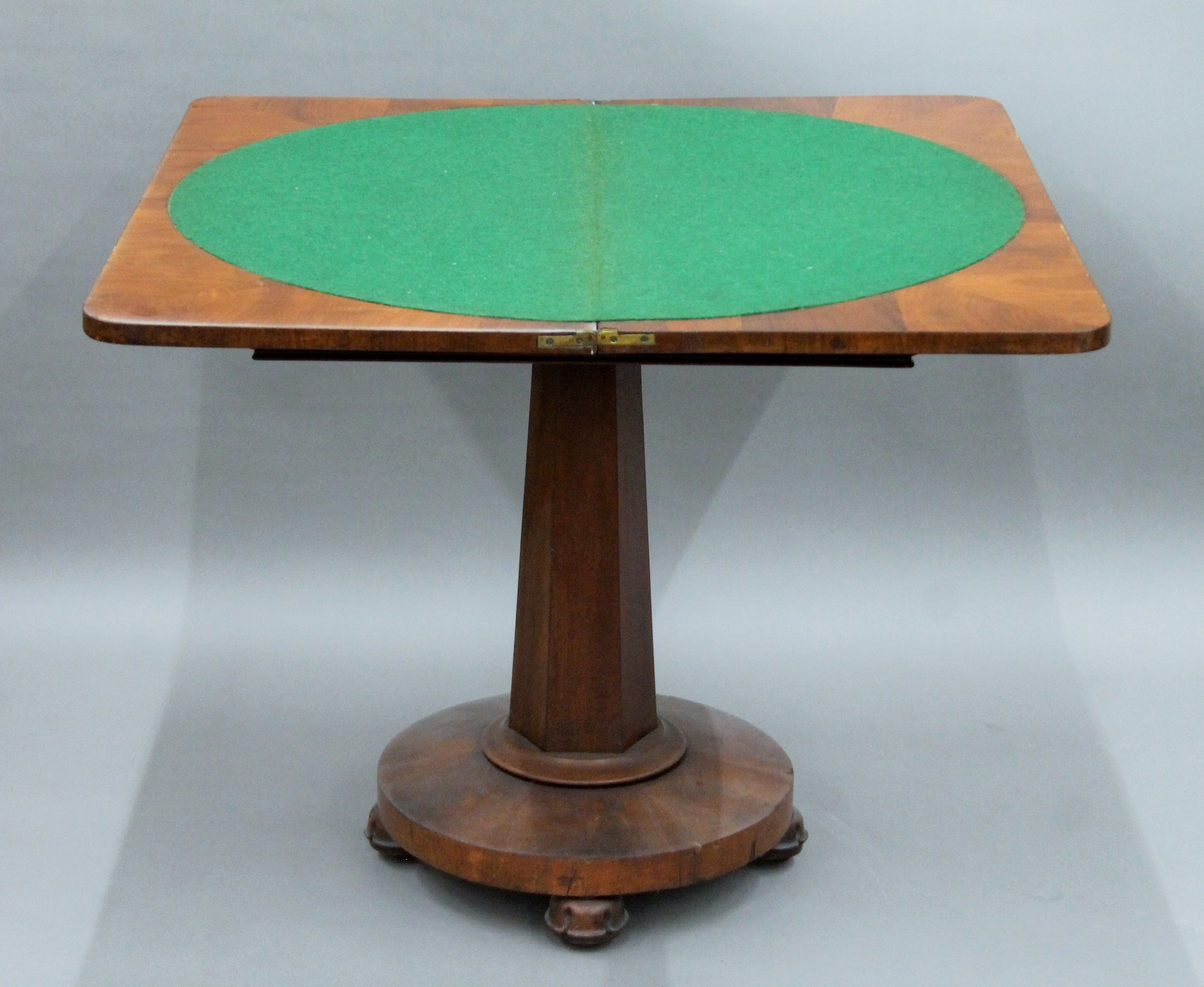 A Victorian mahogany card table. 91.5 cm wide. - Image 5 of 7