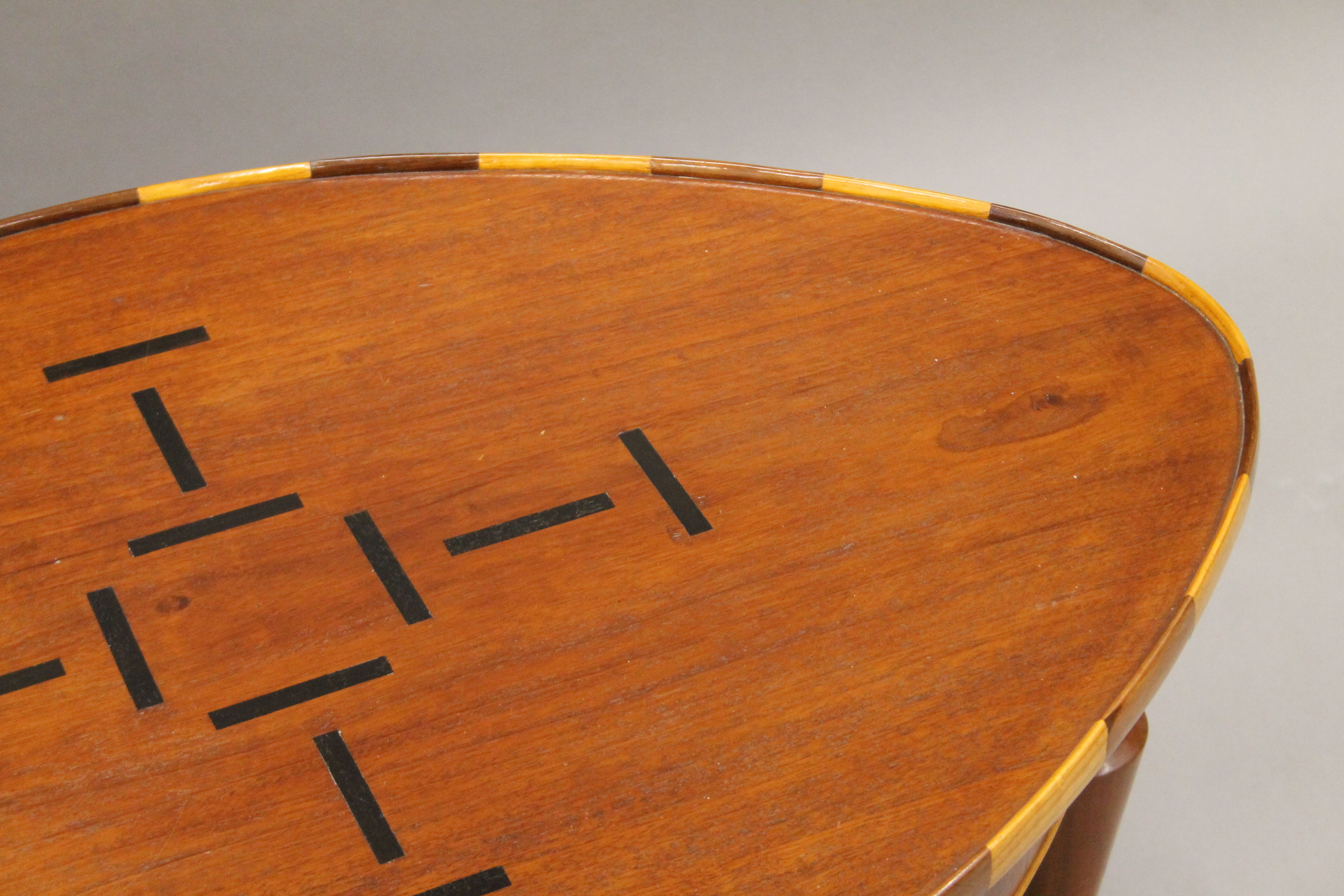 An inlaid mahogany coffee table. 92.5 cm long. - Image 2 of 3