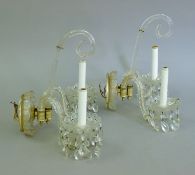 A pair of Venetian glass wall sconces. 34 cm high.