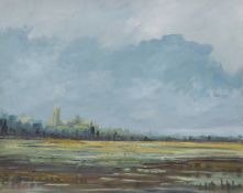 JOHN ROHDA (20th/21st century) British, Ely Cathedral, oil on board, unframed. 76 x 61 cm.