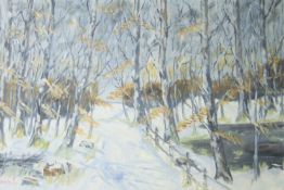 HARRY LAGONI (1876-1971), Winter Scene, oil on canvas, framed. 97 x 65 cm.