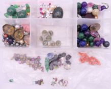 A box of various gem stones, etc.
