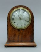 A Mappin and Webb mahogany cased mantle clock. 19 cm high.