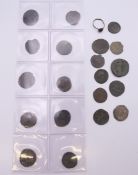 A quantity of Roman coins.