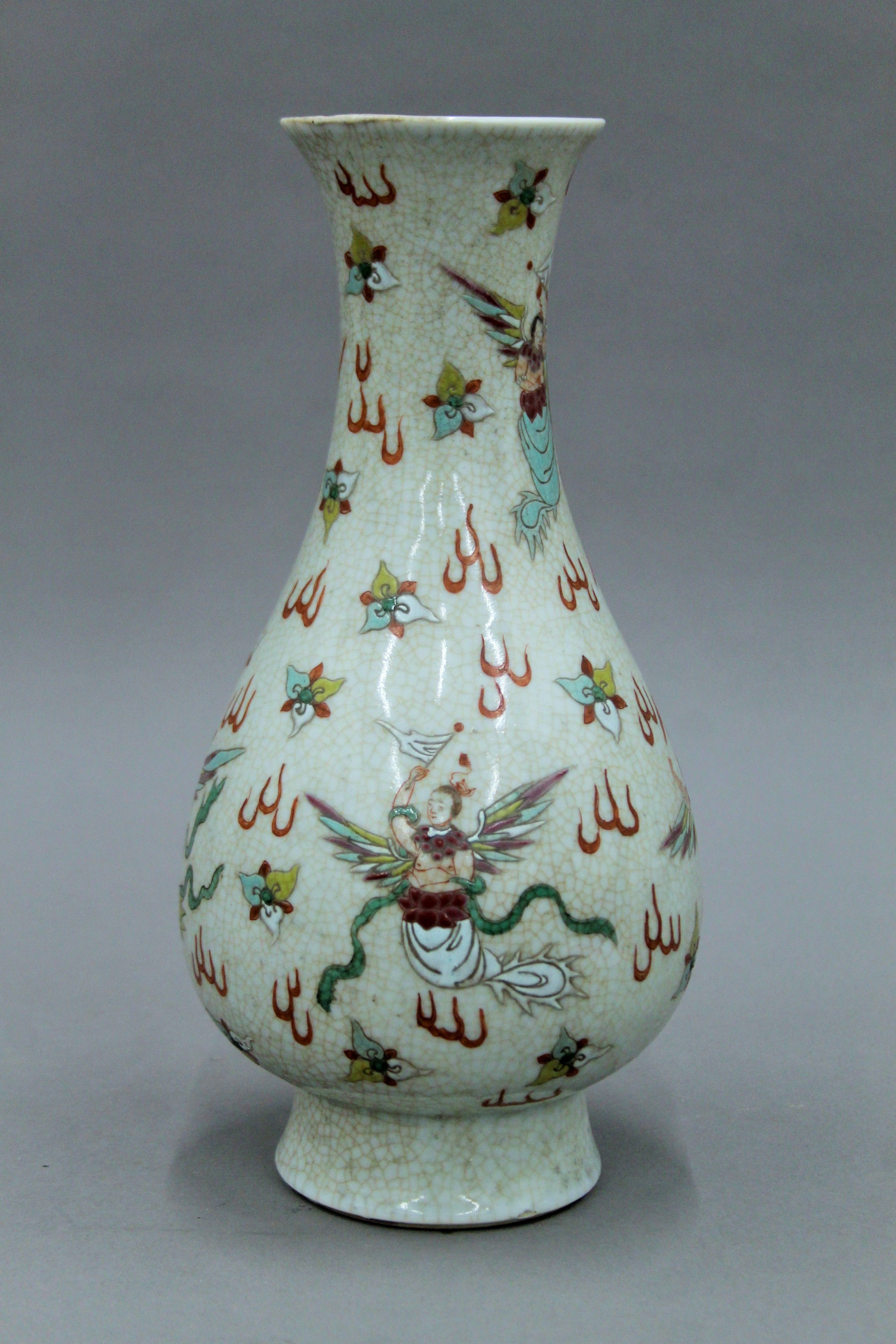 A Chinese porcelain crackle glaze vase. 34 cm high. - Image 2 of 6