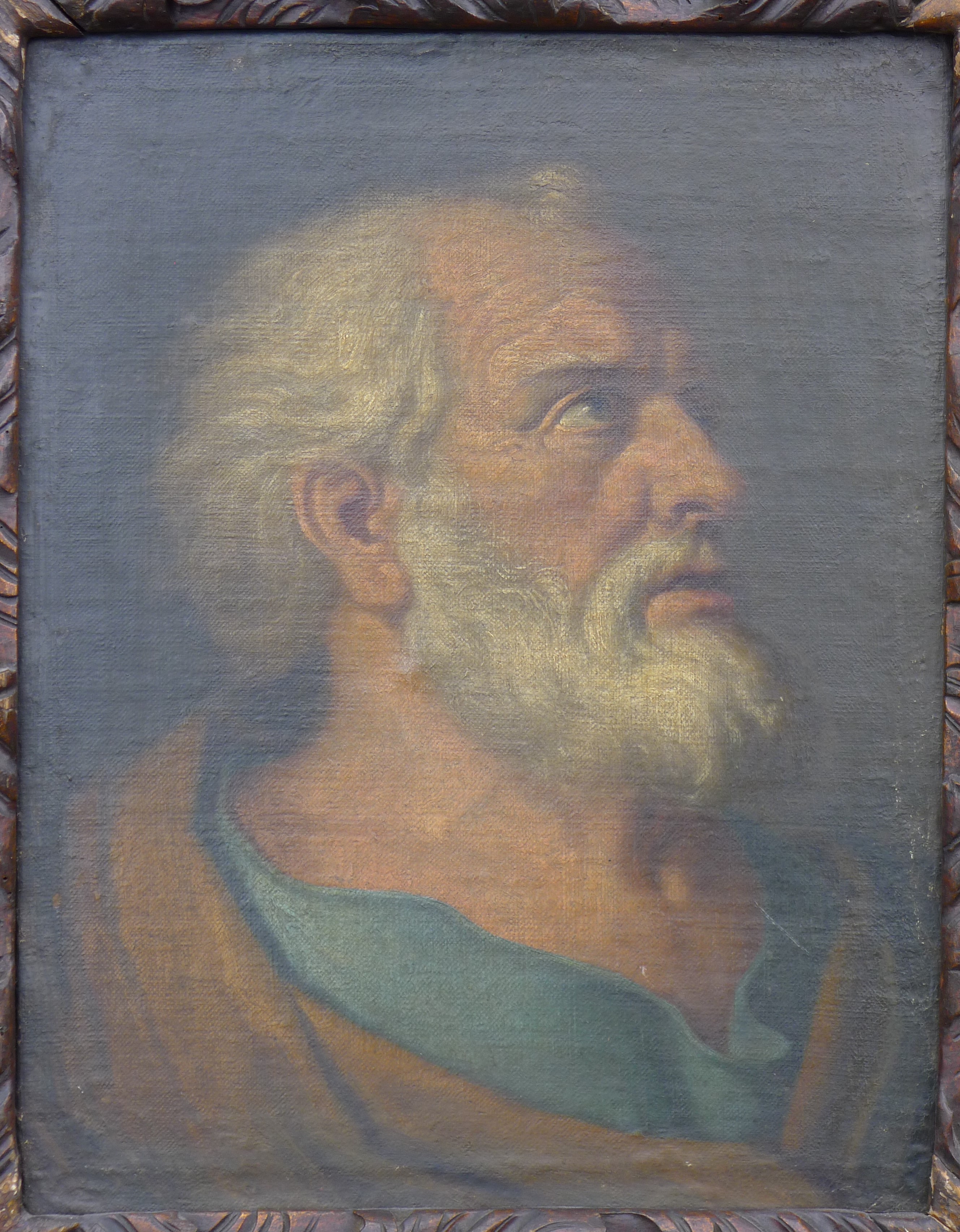 17TH CENTURY SCHOOL, Portrait of St Peter, oil on canvas, framed. 37 x 47.5 cm. - Image 5 of 10