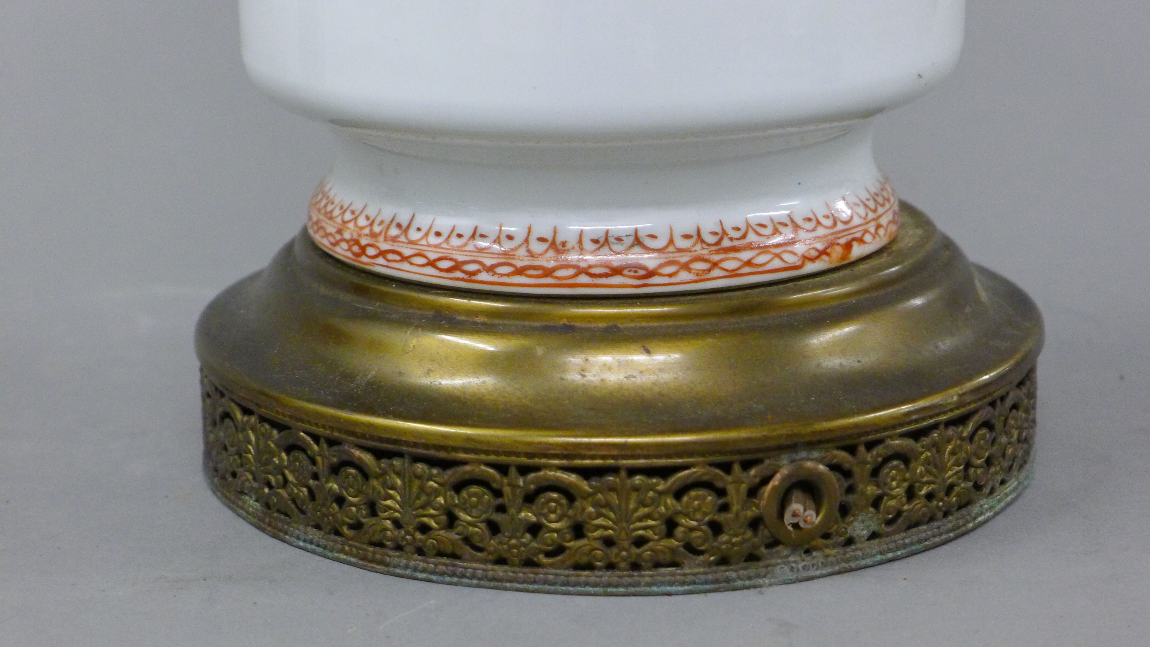 A Chinese Republic porcelain lamp. 48 cm high. - Image 5 of 6