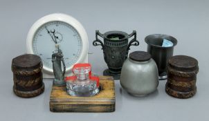 A quantity of miscellaneous items, including an inkwell.