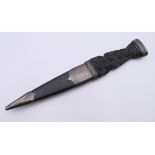 A Scottish silver mounted sgian dubh. 19 cm long.