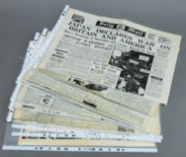 Ten WWII newspapers - two are American, eight are British,