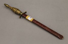 A Hermes of Solingen dagger in leather sheath. 45 cm long.