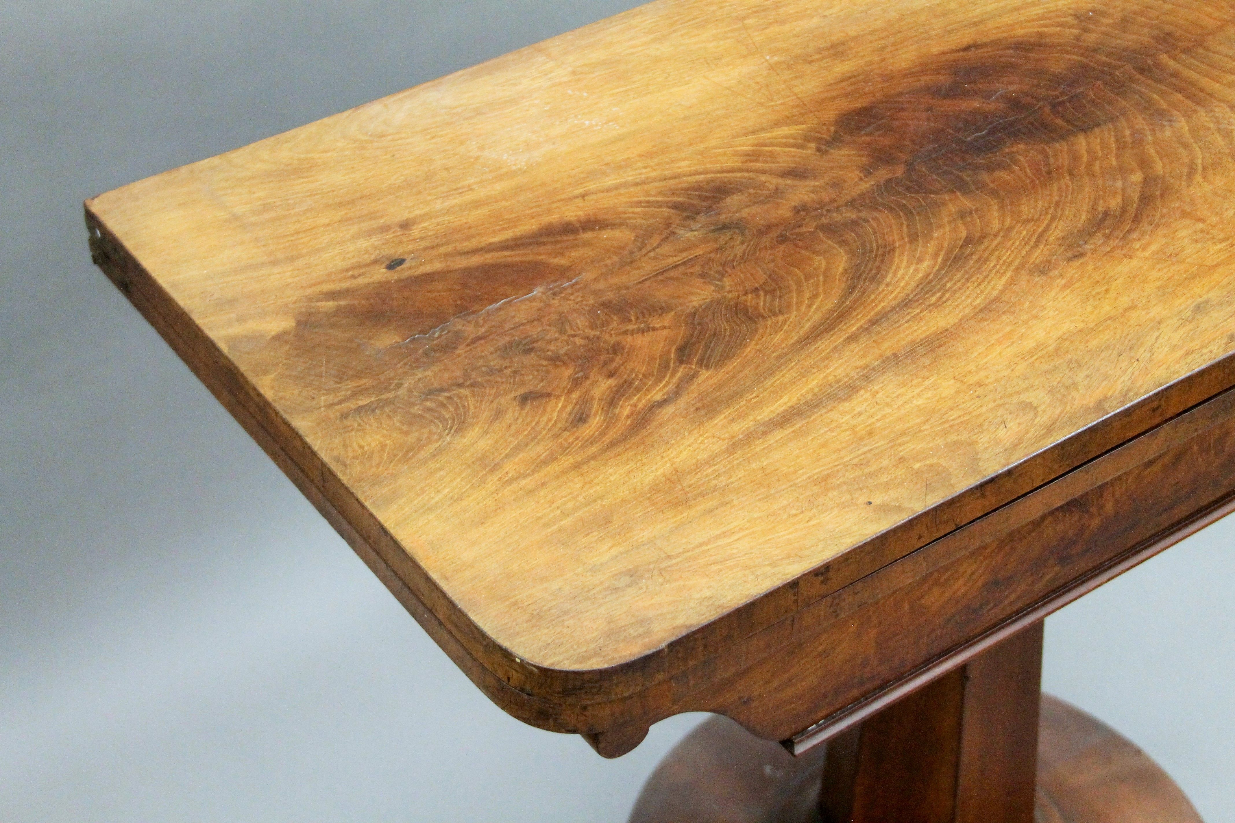A Victorian mahogany card table. 91.5 cm wide. - Image 2 of 7