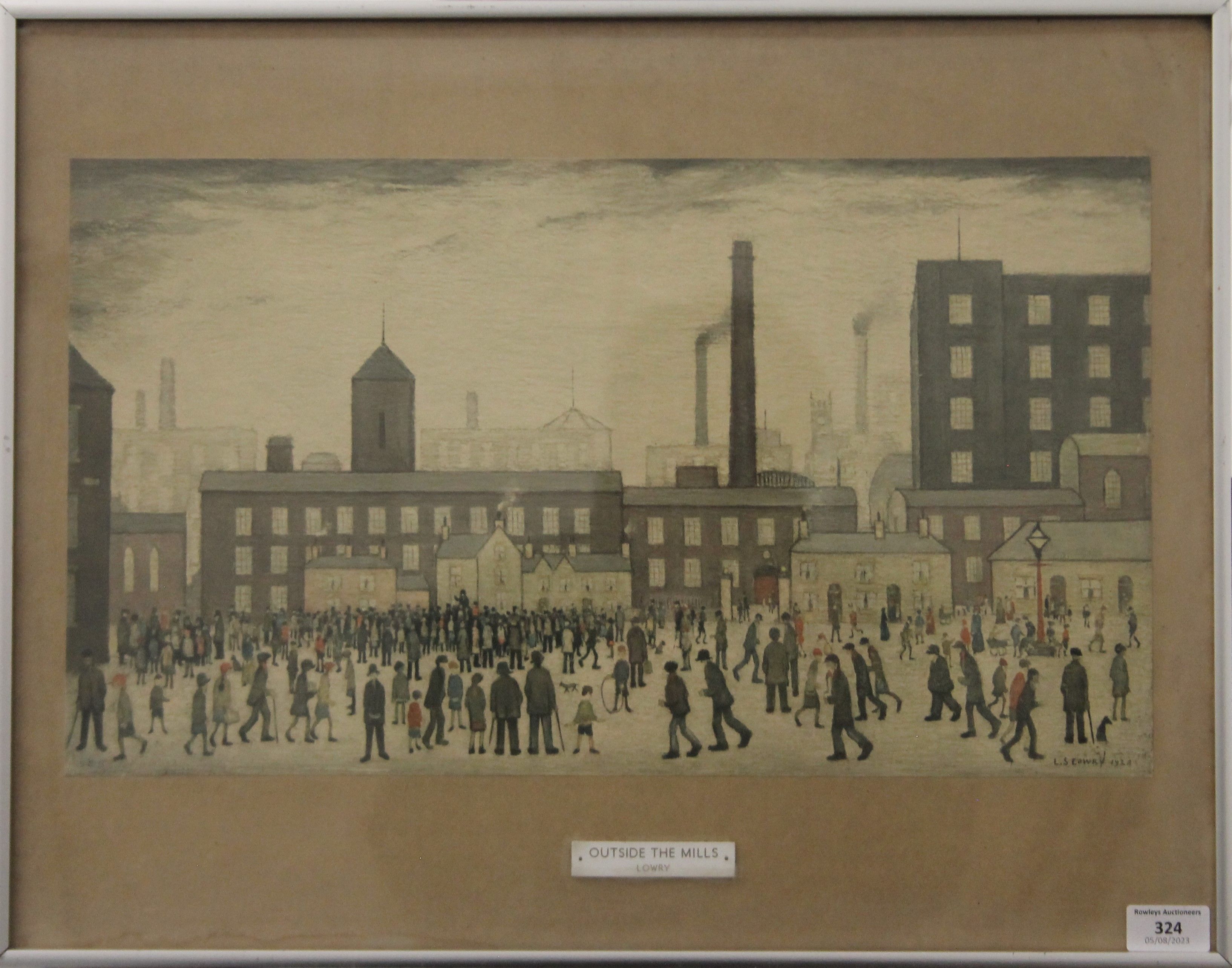 LAURENCE STEPHEN LOWRY RBA RA (1887-1976) British (AR), Outside The Mill, print, framed and glazed. - Image 2 of 2