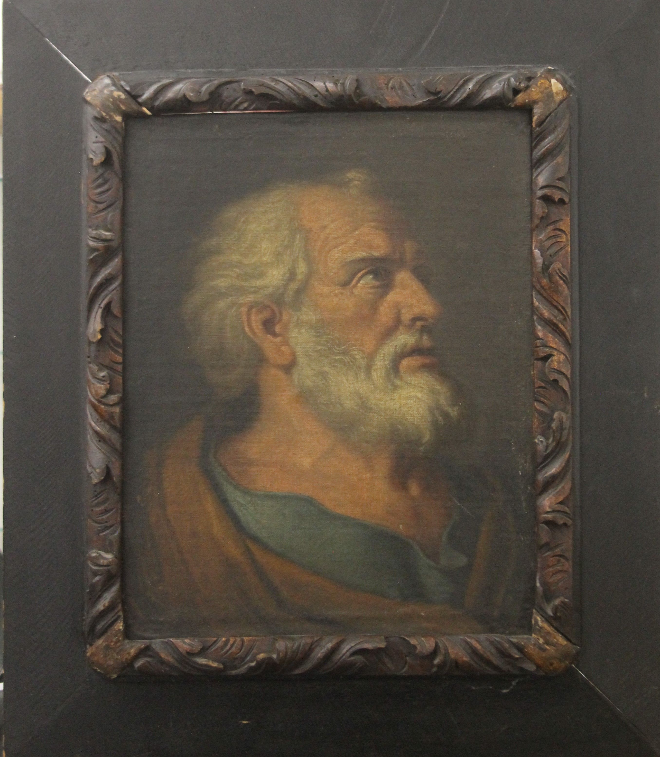 17TH CENTURY SCHOOL, Portrait of St Peter, oil on canvas, framed. 37 x 47.5 cm. - Image 2 of 10