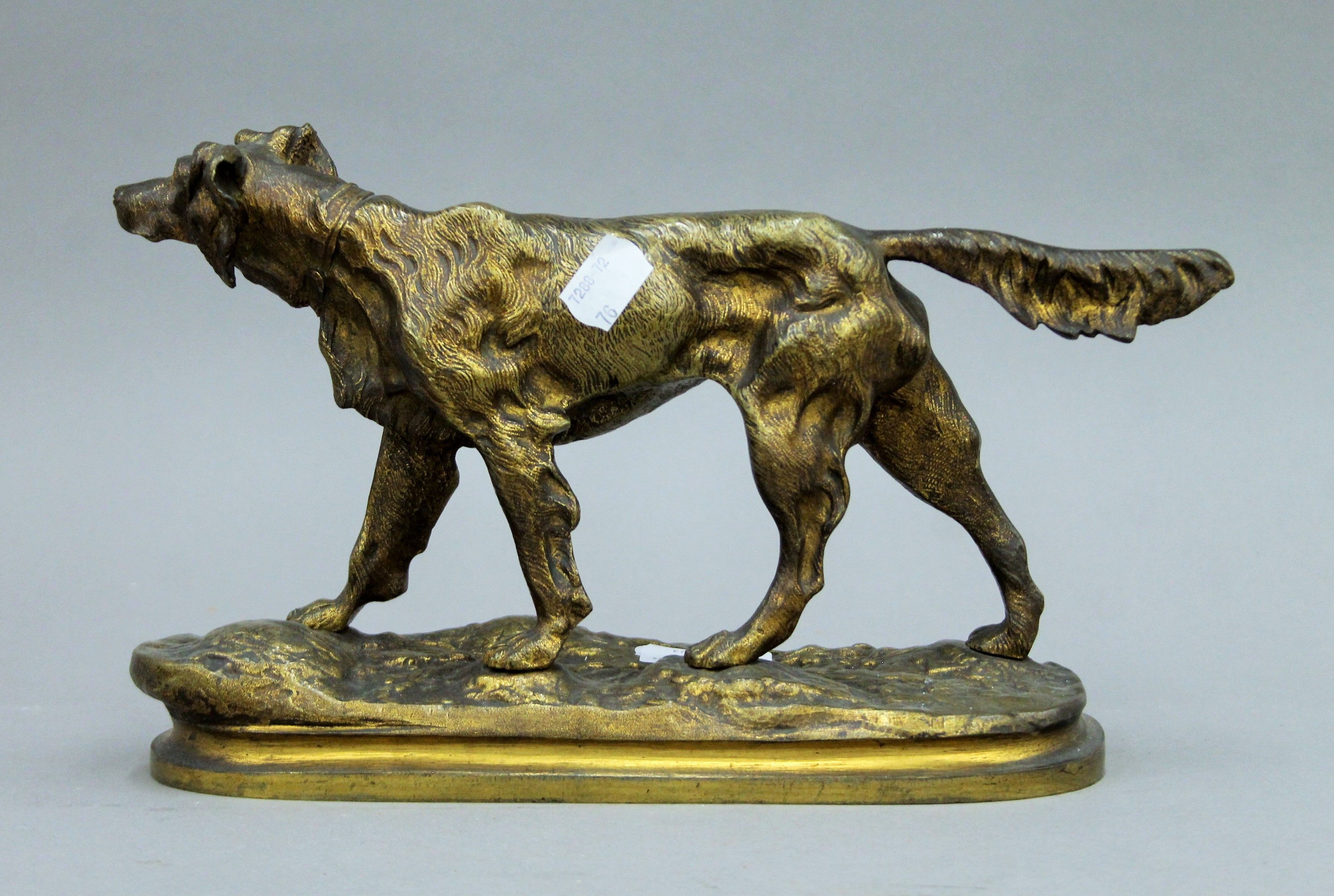 A patinated bronze model of a retriever. 32 cm long. - Image 3 of 4