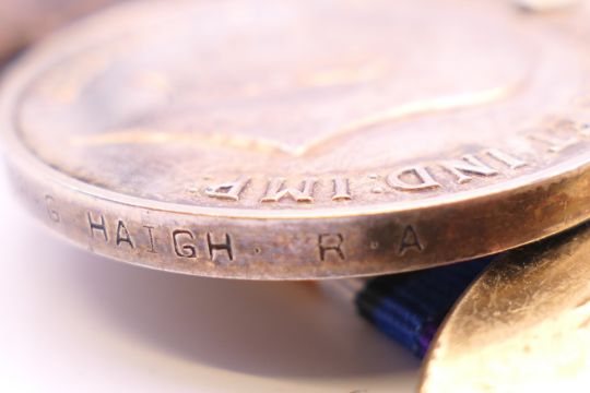 A trio of WWI medals awarded to L-29354 GNR G HAIGH RA. - Image 6 of 9