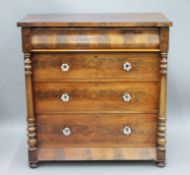A Victorian mahogany chest of drawers. 108 cm wide.
