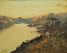 A LESLIE, Highland Scene, oil on canvas laid on board, framed. 50 x 40 cm.