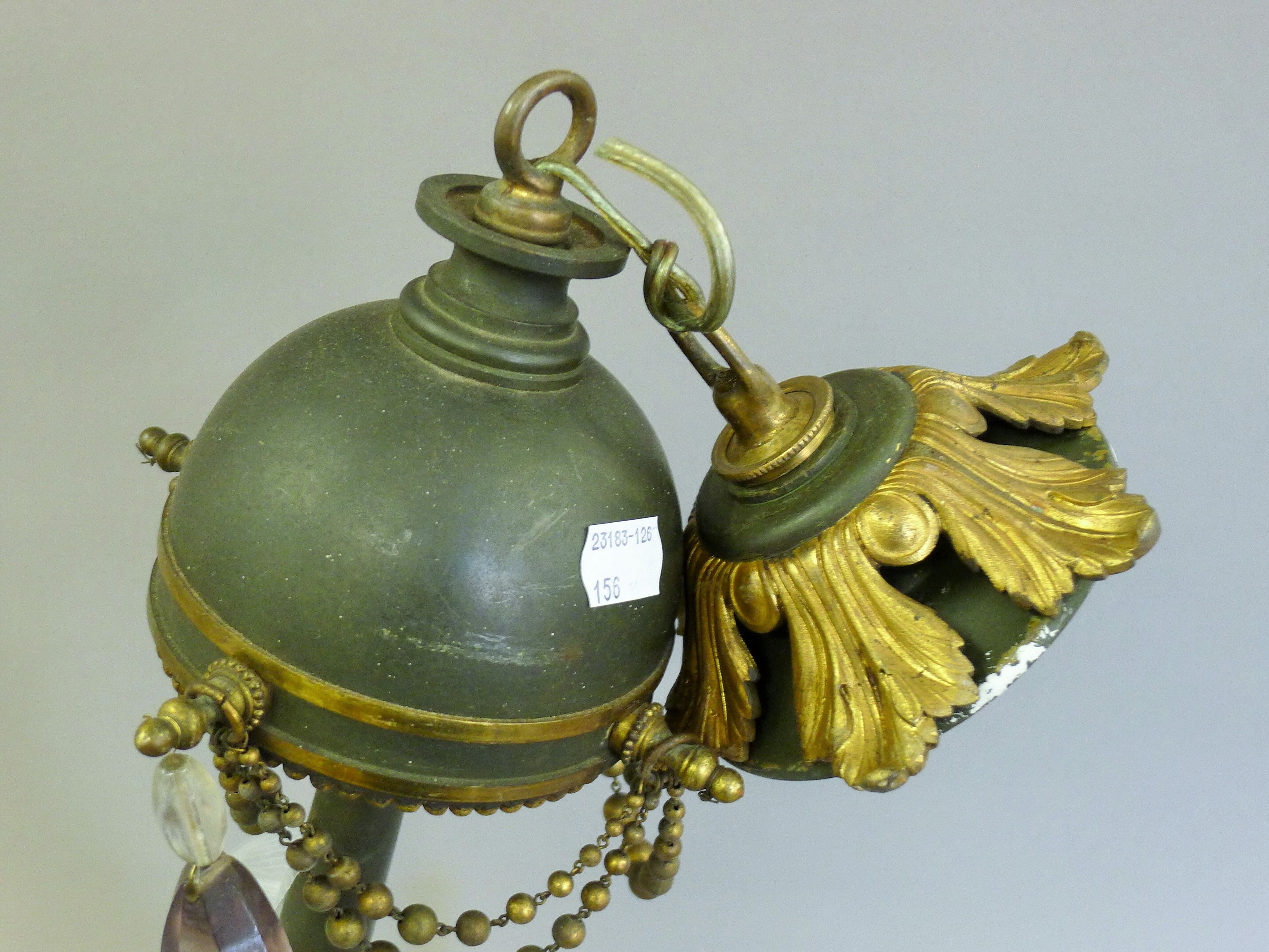 A bronze and cut glass chandelier. Approximately 70 cm high. - Image 2 of 3