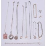 A quantity of silver jewellery. 54.6 grammes total weight.