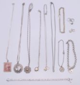 A quantity of silver jewellery. 54.6 grammes total weight.