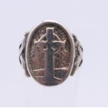 A Scottish Iona silver ring. Ring size J/K.