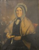 A Victorian Portrait of a Lady Reading, oil on canvas, loose to frame. 70.5 x 91 cm.