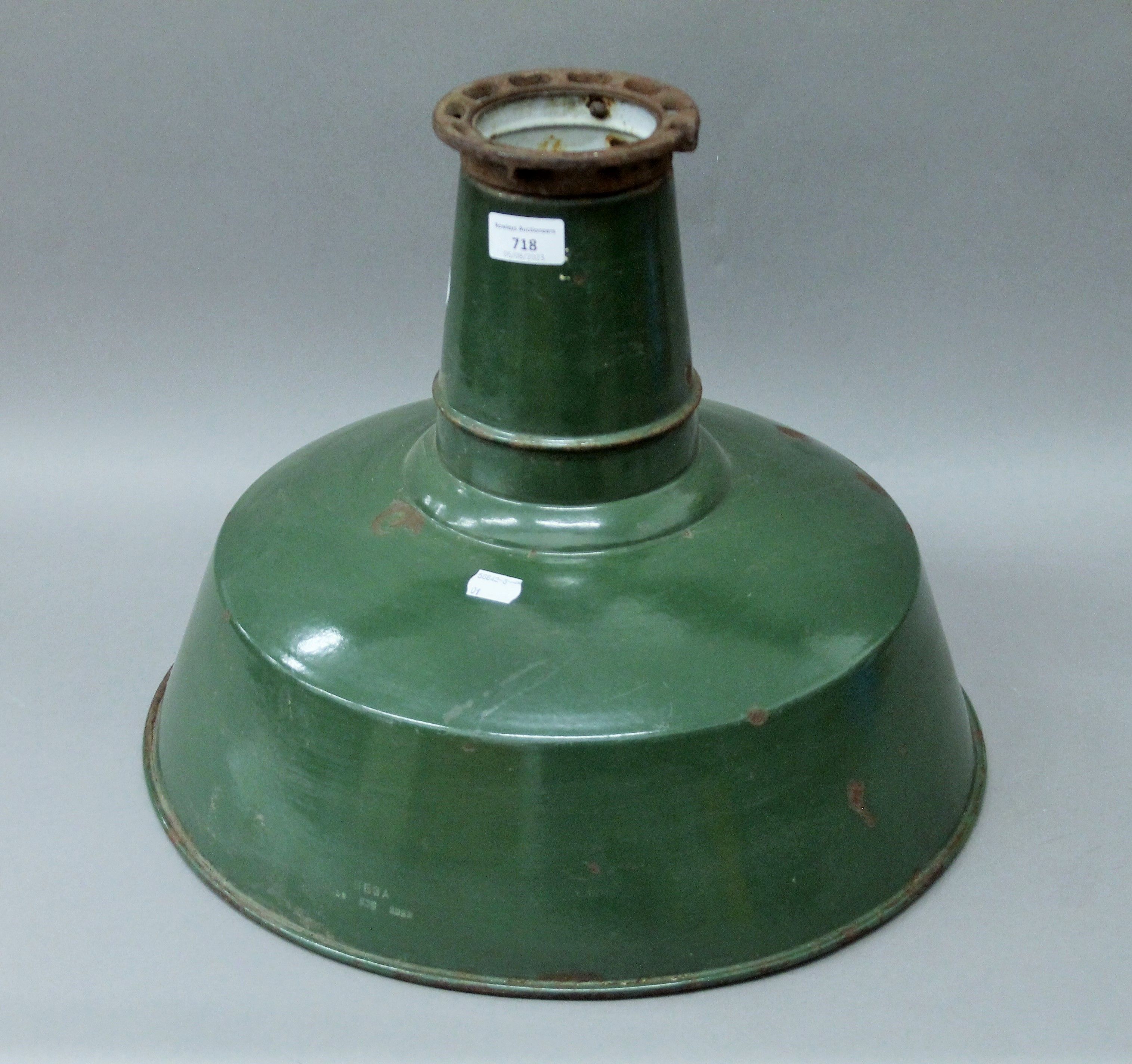 A GEC enamel pendant light shade. 45 cm diameter.