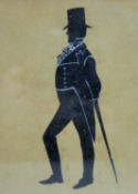 A Victorian silhouette picture of a gentleman, framed and glazed. 20 x 24.5 cm overall.