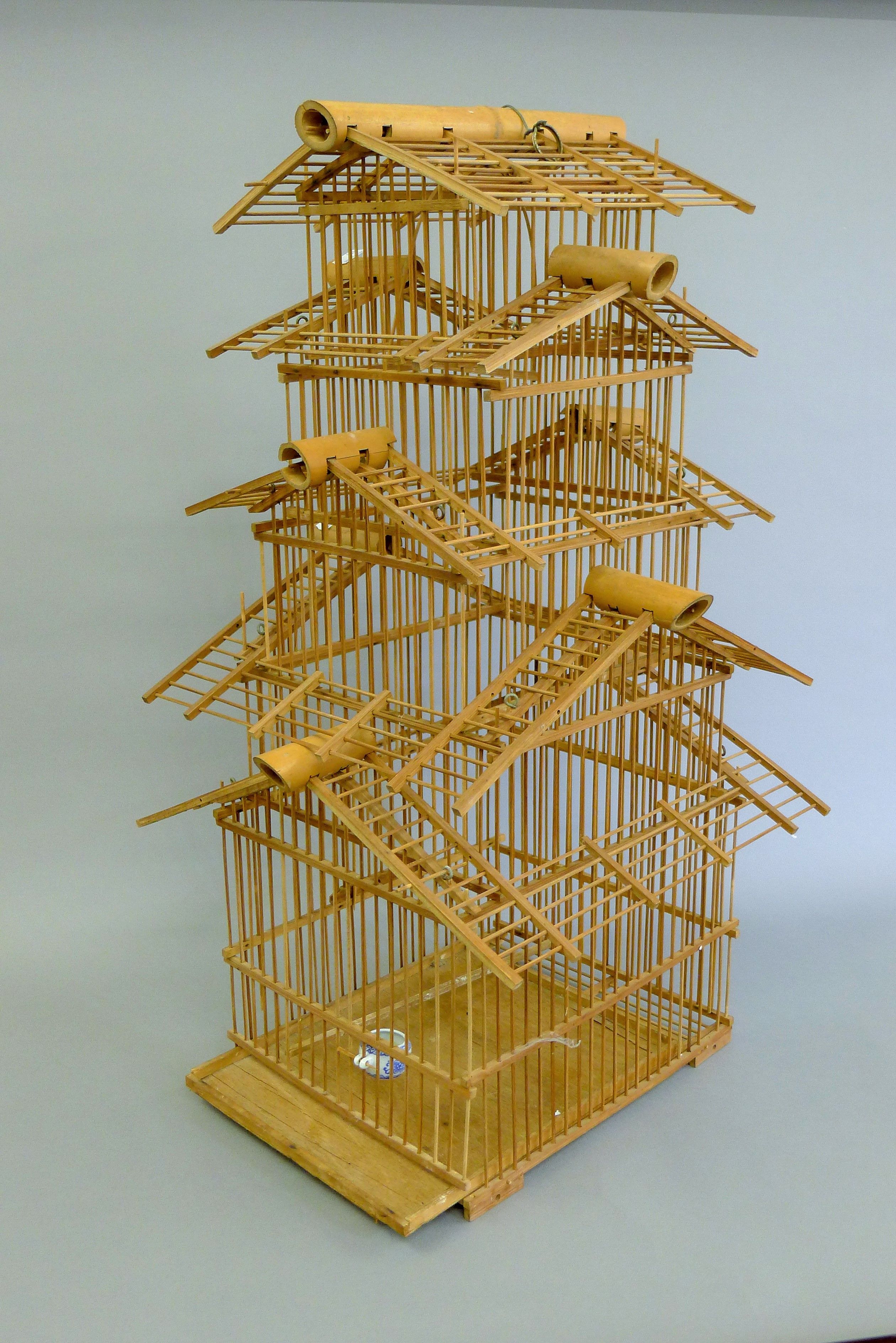 A Chinese birdcage. 70 cm high. - Image 2 of 2