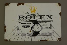 A Rolex enamel sign. 30 x 20 cm.