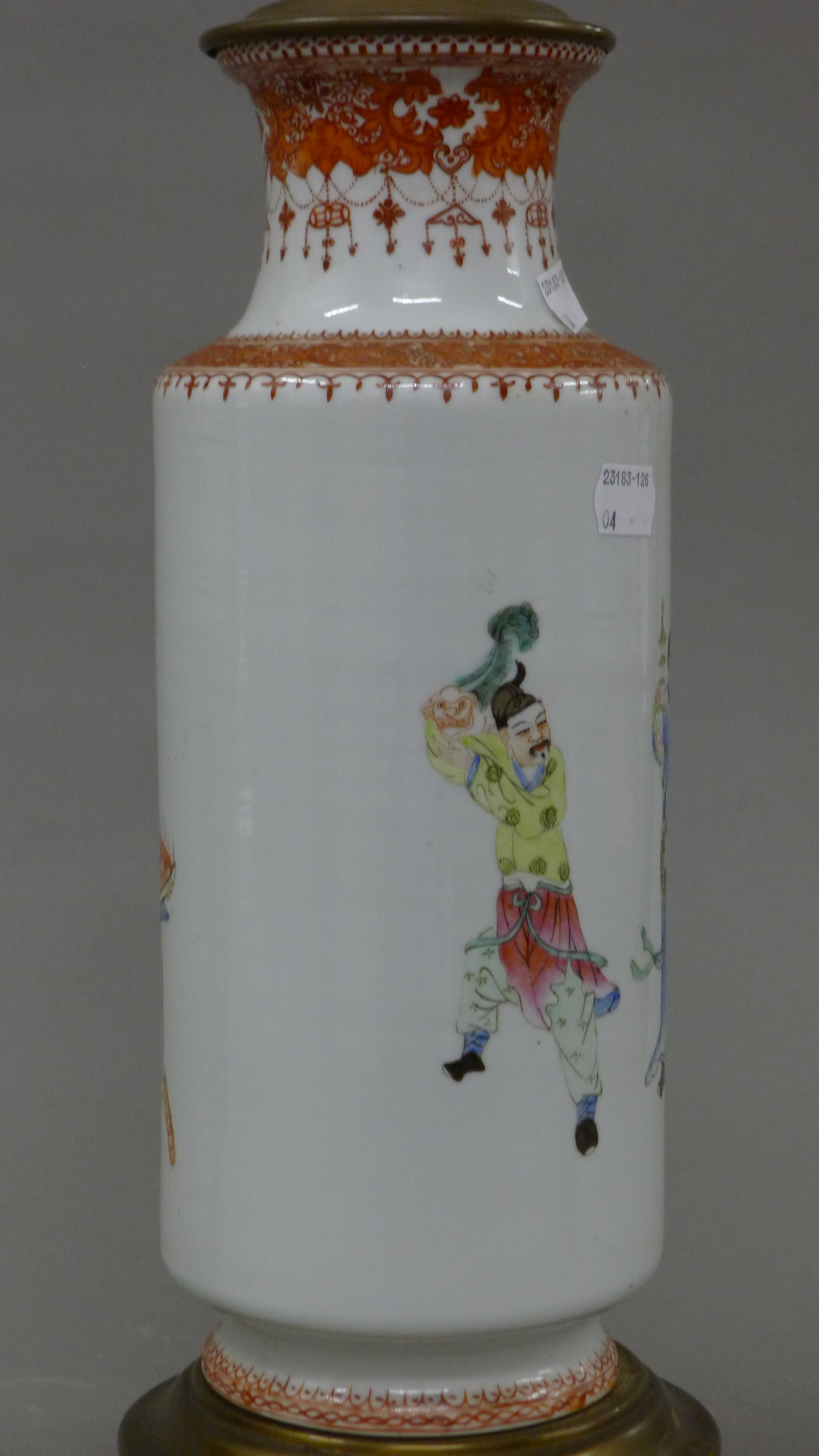 A Chinese Republic porcelain lamp. 48 cm high. - Image 4 of 6