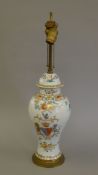 A Samson porcelain lamp. 63 cm high overall.