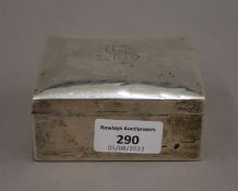 A silver cigarette box. 9.5 cm wide.