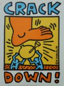 KEITH HARING (1958-1990) American, Crack Down, a vintage poster on card. 43 x 56 cm.