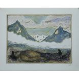 BILLY CHILDISH (born 1959) British (AR), Lying In The Alps, a signed limited edition print on card,