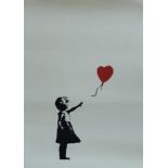 THE WEST COUNTRY PRINCE, Girl With Balloon, a print on card,