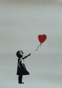 THE WEST COUNTRY PRINCE, Girl With Balloon, a print on card,