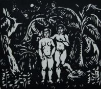ACHILLE-EMILE OTHON FRIESZ (1879-1949) French, Adam and Eve, a limited edition woodblock on paper,
