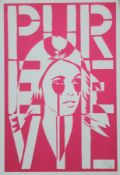 PURE EVIL (CHARLES UZZELL-EDWARDS) (born 1968) British (AR), Sharon Stone, a signed print on card,